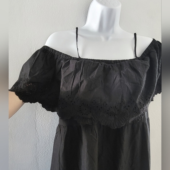 Old Navy Dresses & Skirts - NWOT Wednesday Addams Cotton Old Navy Maxi Swing Dress Off Shoulder Wimsigoth M